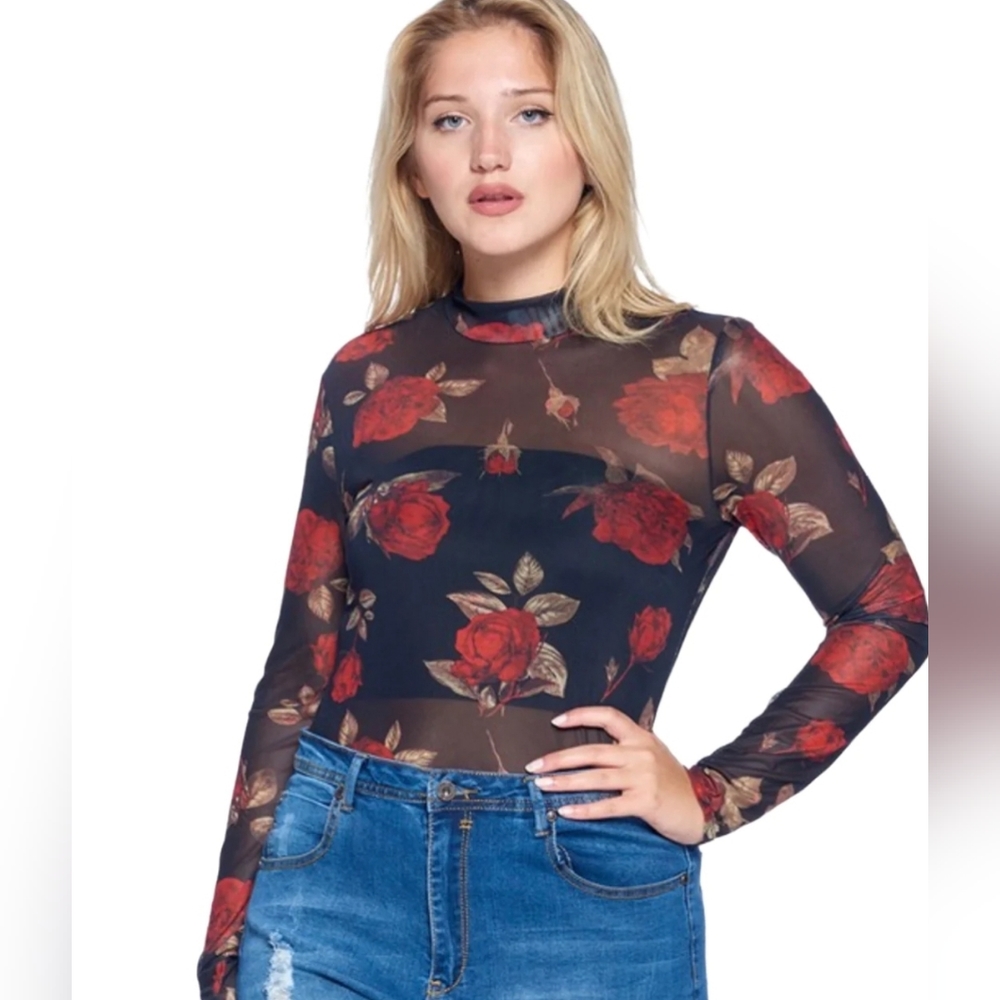 Wild Jasmine Rose Body Suit-CURVES